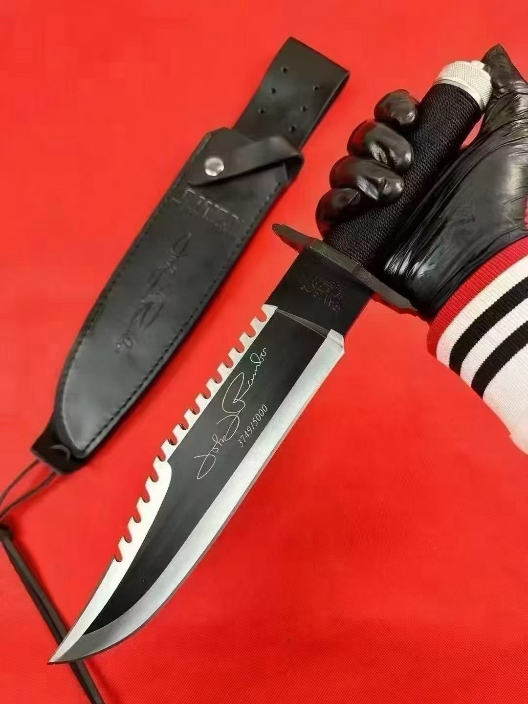 Medium-sized straight-edge knife Sylvester Stallone Autographed Edition (Rambo 2)