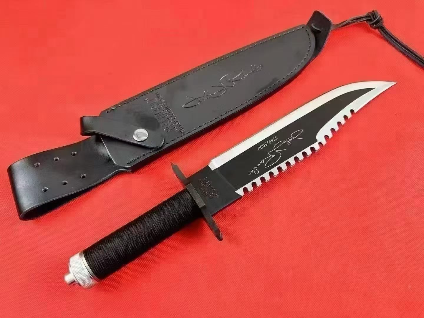 Medium-sized straight-edge knife Sylvester Stallone Autographed Edition (Rambo 2)