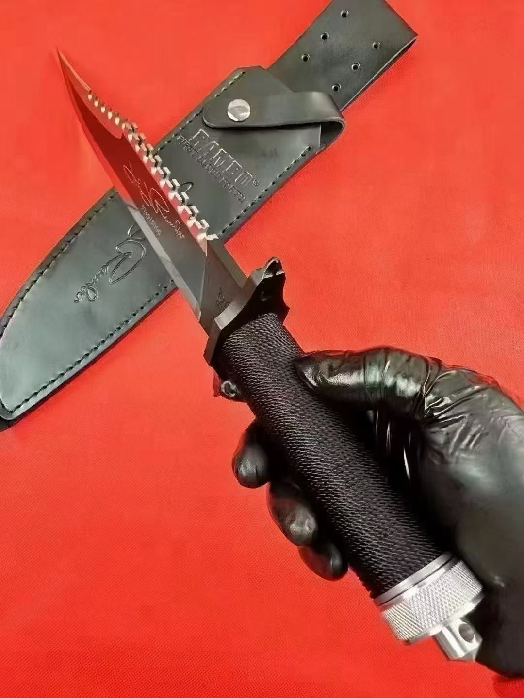 Medium-sized straight-edge knife Sylvester Stallone Autographed Edition (Rambo 2)