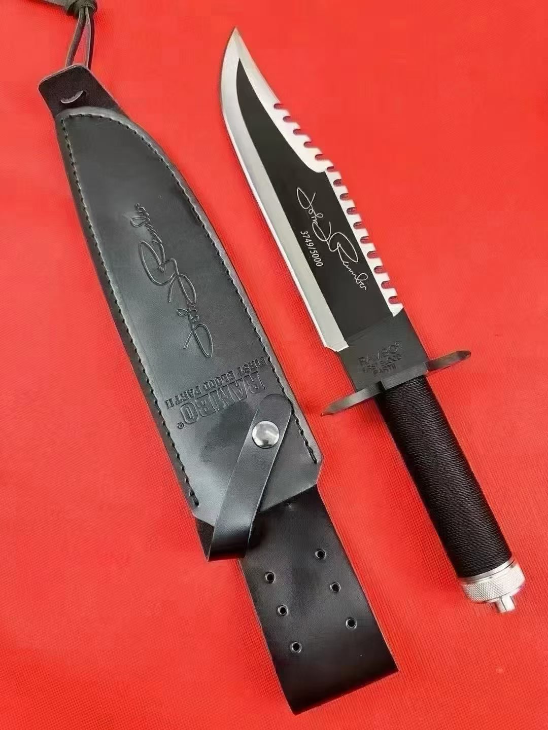 Medium-sized straight-edge knife Sylvester Stallone Autographed Edition (Rambo 2)