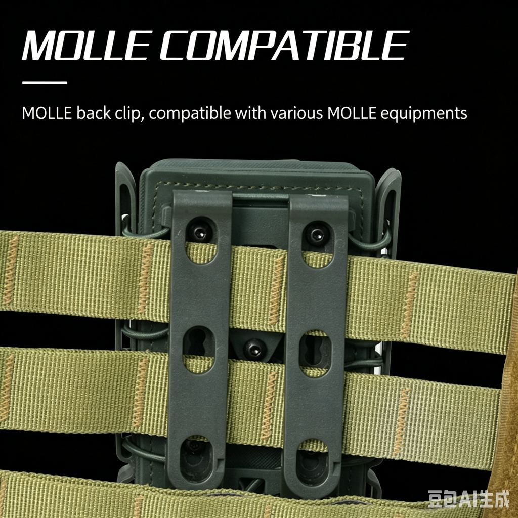 Scorpion-Style Soft-Shell Quick-Draw Holster for 5.56 and 7.62, with Military Enthusiast Waist Belt and MOLLE Attachment Clip (Single Holster)