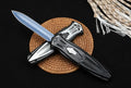 Microtech Bat Straight Jump Knife (Black/White Handle)