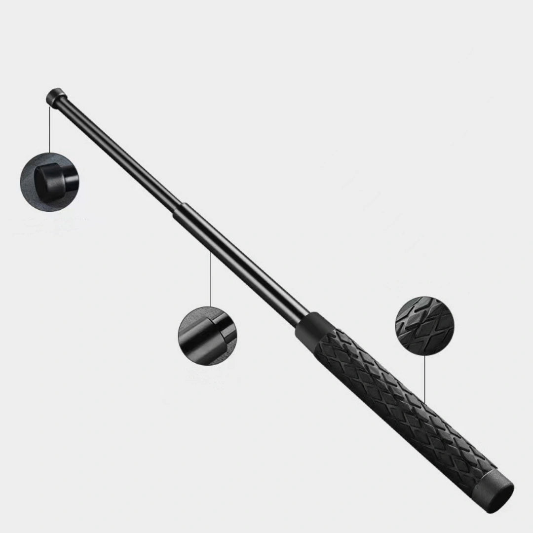 Self-defense baton (diamond-shaped rubber non-slip handle, cost-effective!)