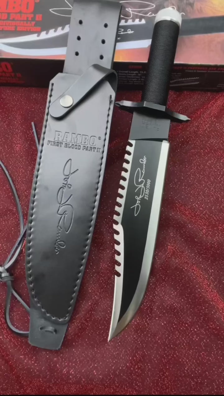 Medium-sized straight-edge knife Sylvester Stallone Autographed Edition (Rambo 2)