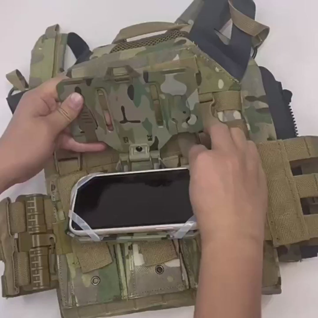 Folding Navigation Panel Tactical Mounting Vest Universal Chest Mount Folding Tactical Phone Holder
